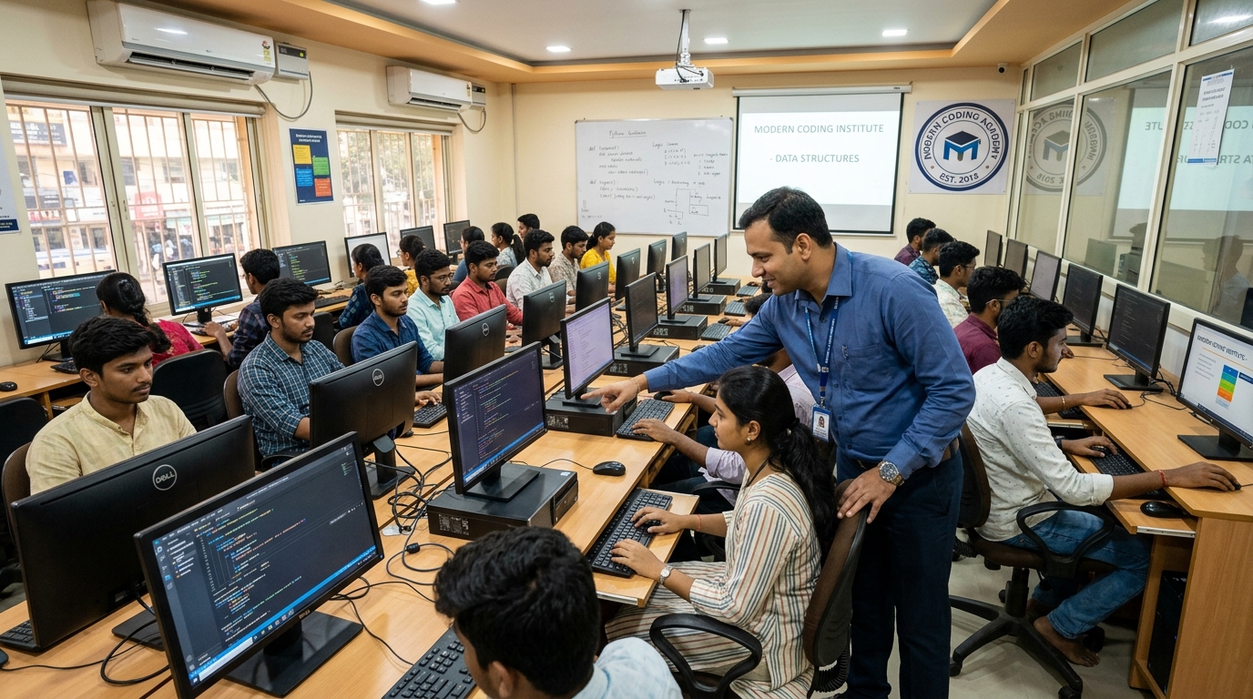Students in modern computer lab at Shaurya Vision Amroha